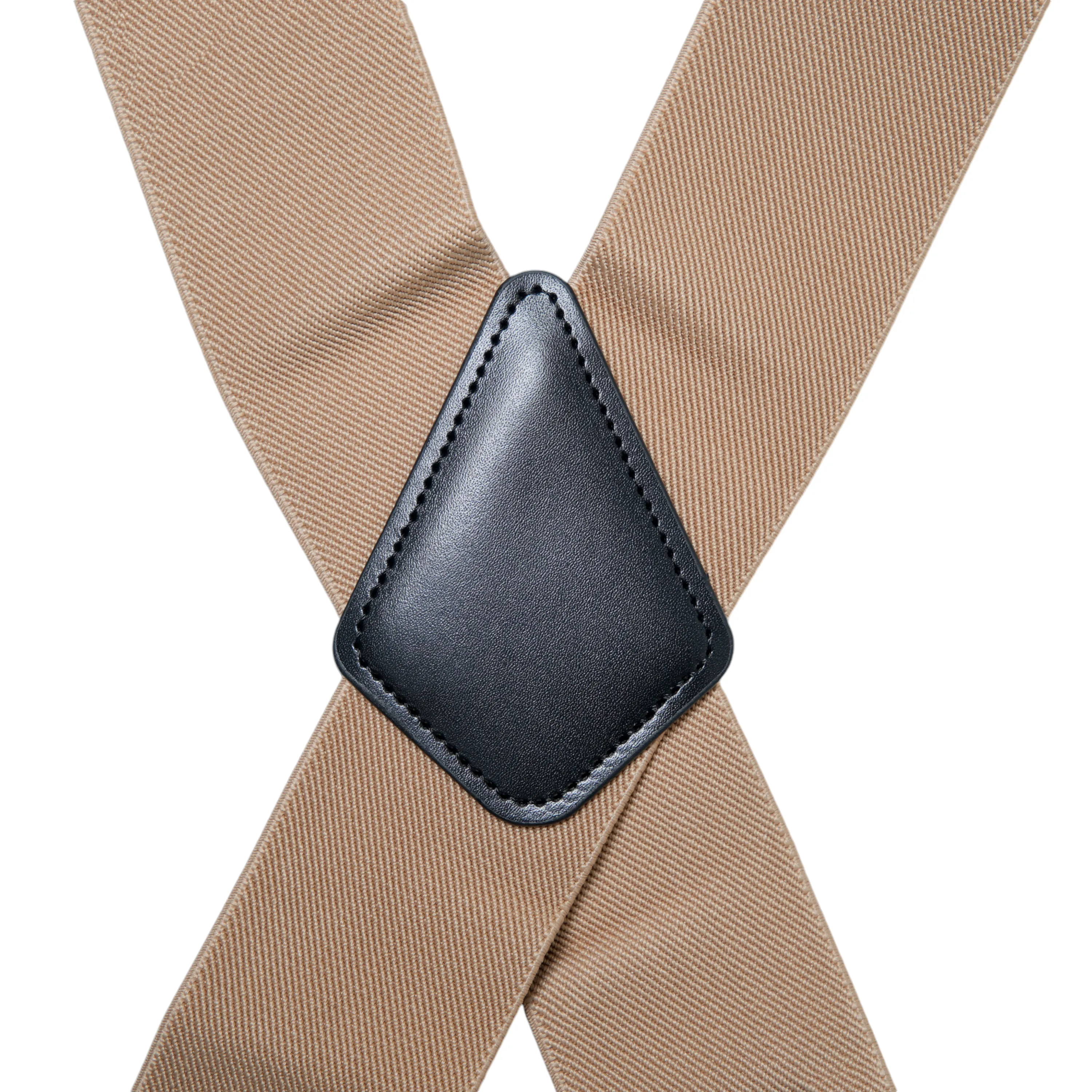 Chokore X-shaped Elastic Suspenders with Metal Clips (Beige)