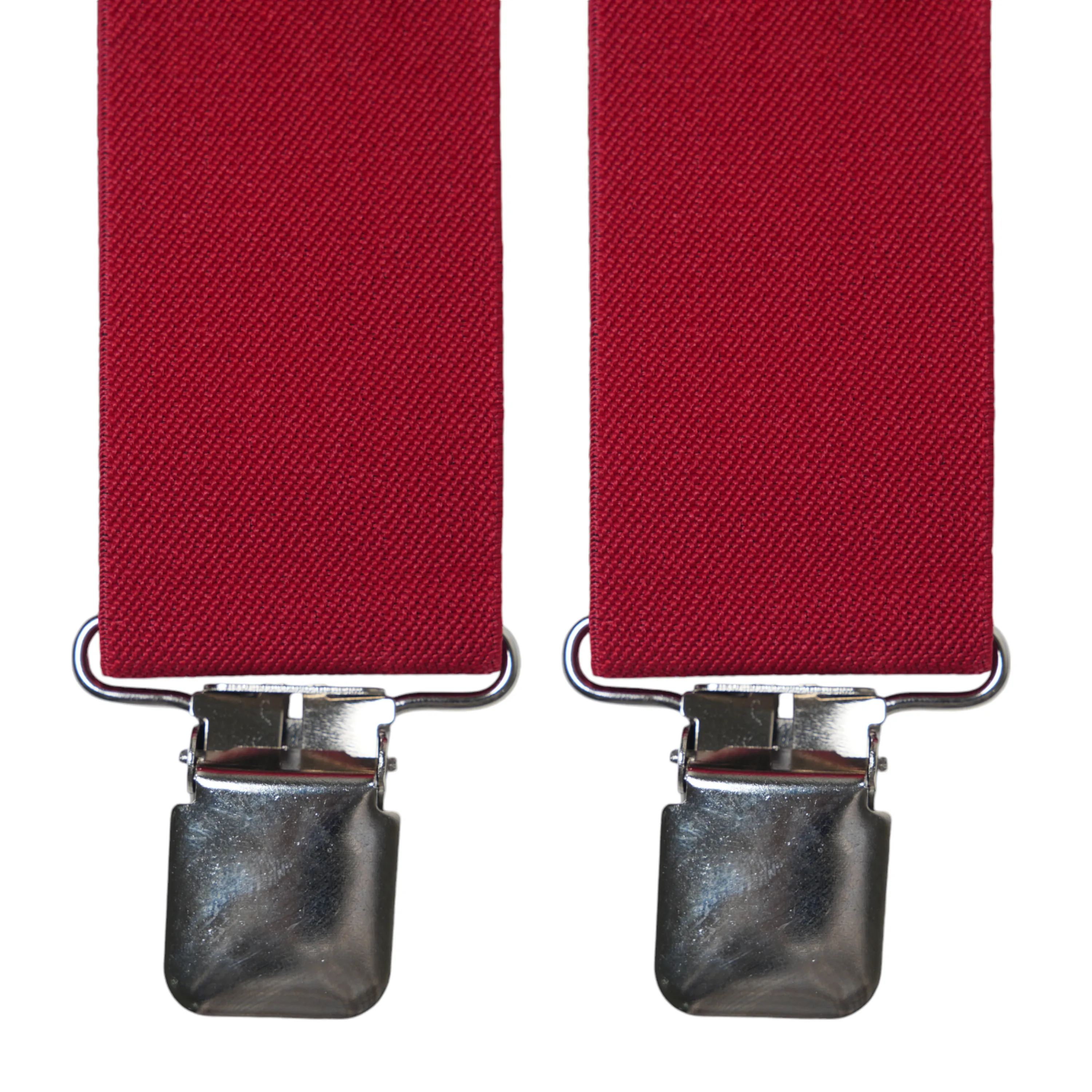 Chokore X-shaped Elastic Suspenders with Metal Clips (Red)