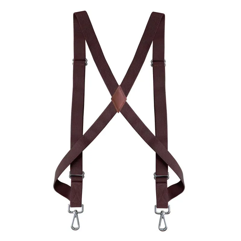 Chokore X-shaped Snap Hook Suspenders (Coffee)