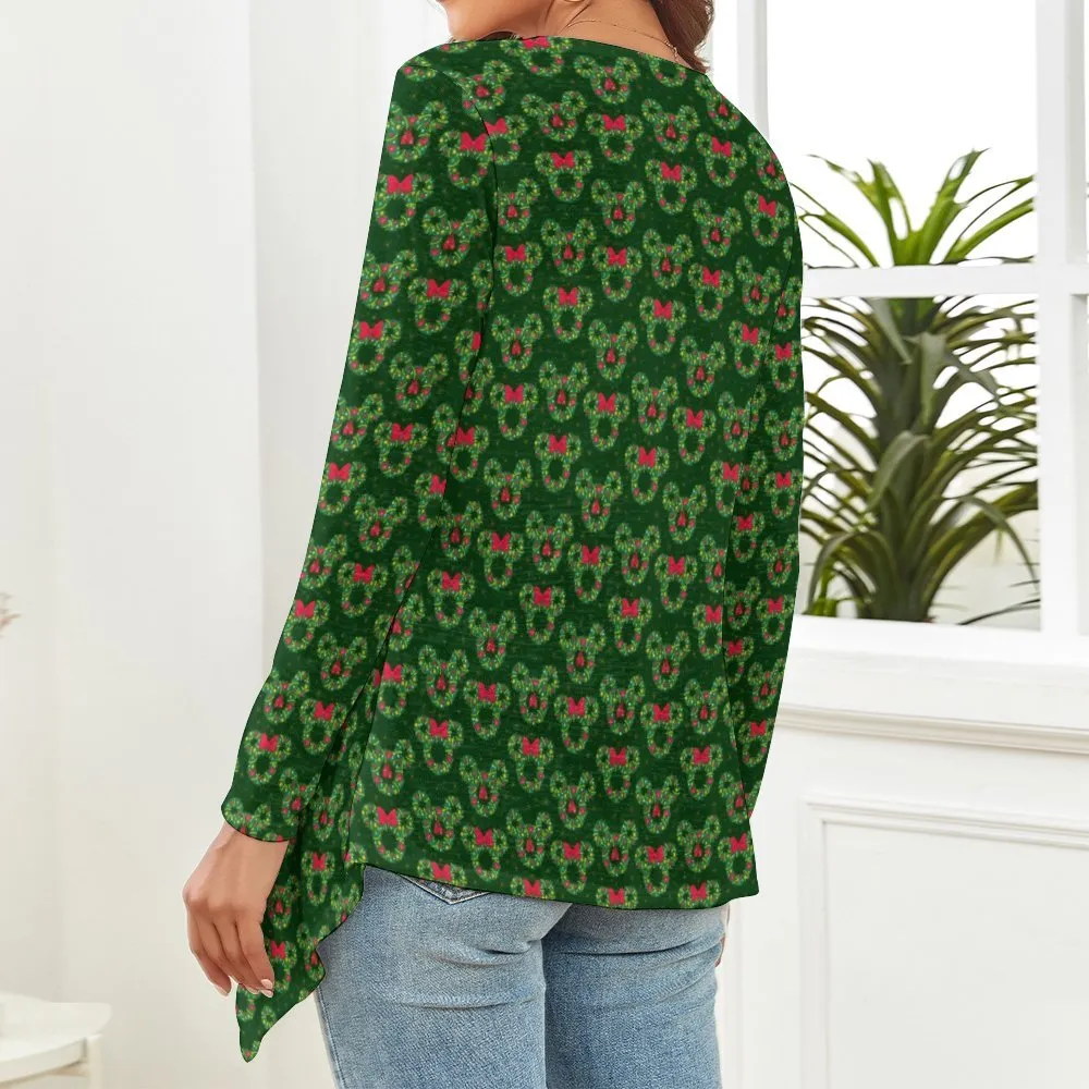 Christmas Wreaths Women's Short Cardigan