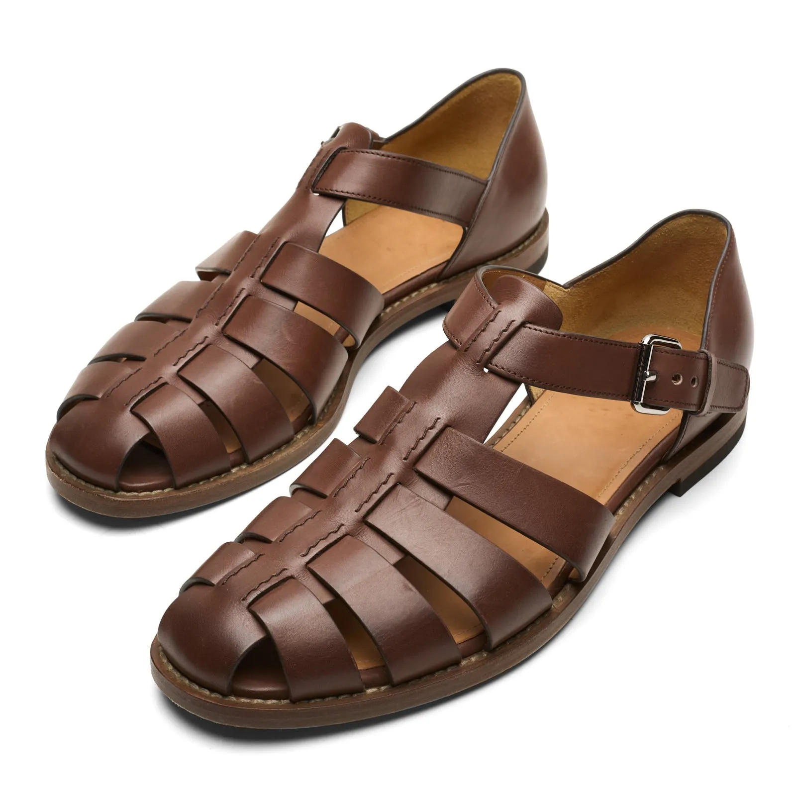 CHURCH'S Fisherman Brown Nevada Leather Sandal US 9 EU 42