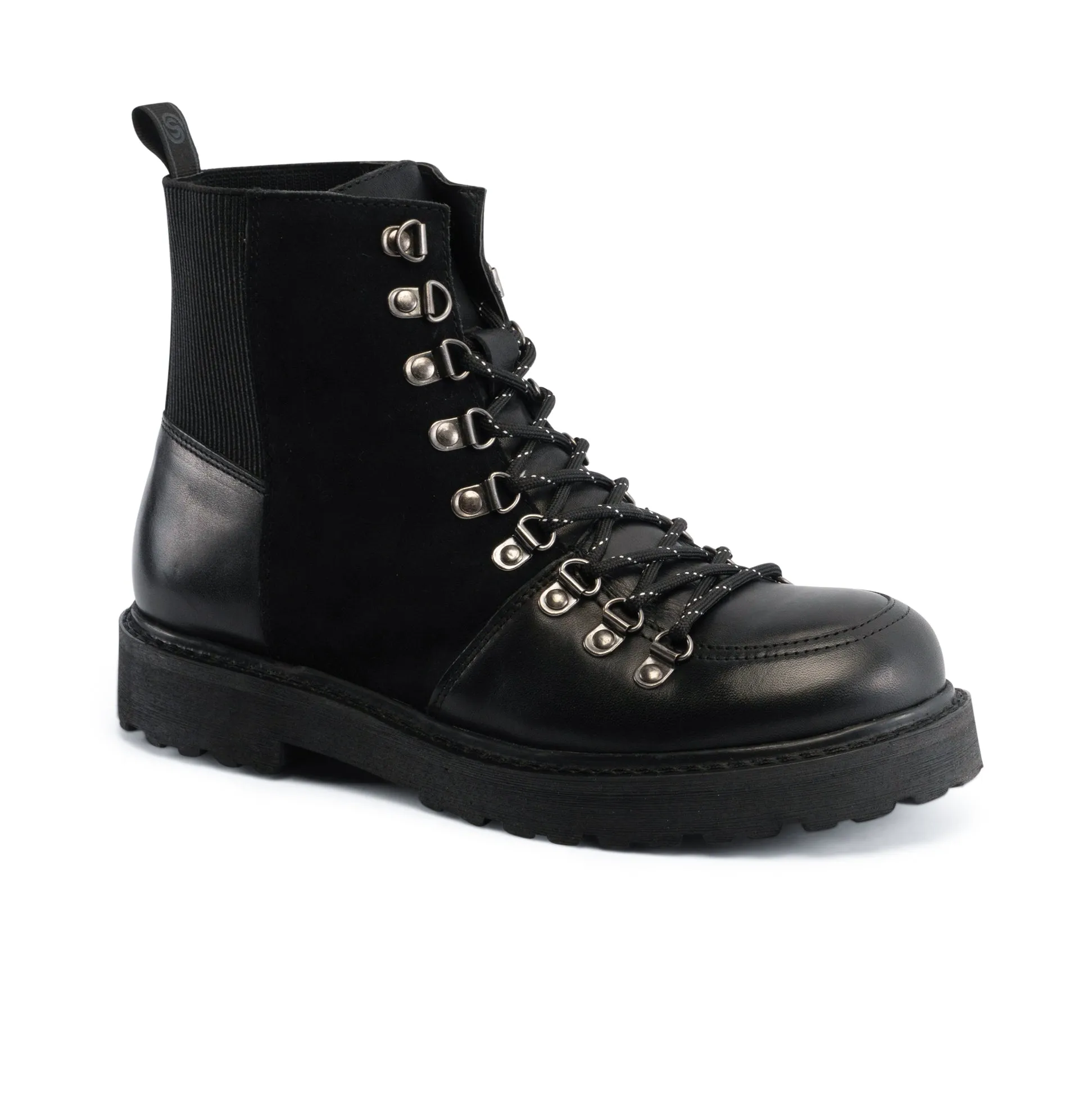 Claridge Suede Leather Lace up Boot - Black