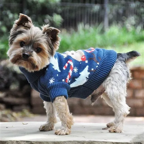 Combed Cotton Ugly Reindeer Holiday Dog Sweater