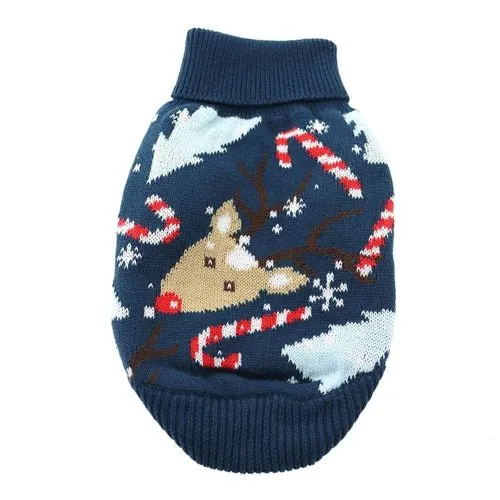 Combed Cotton Ugly Reindeer Holiday Dog Sweater