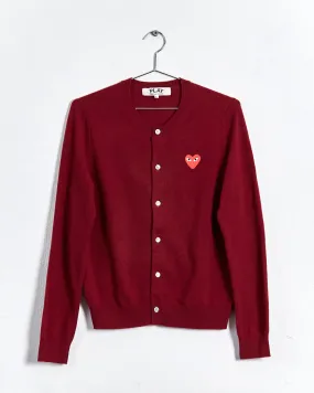 Comme Des Garçons 'play' cardigan, ruby, 12