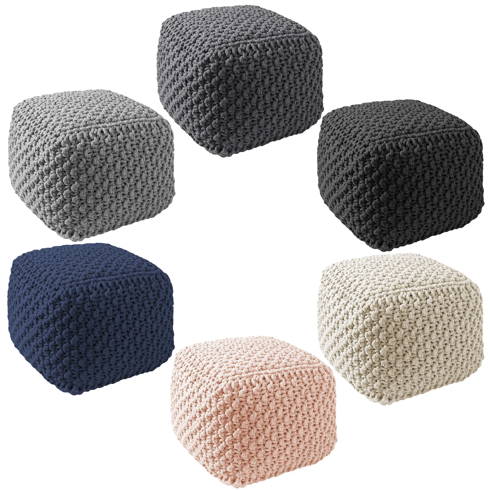 Cotton Pouf Ottomans