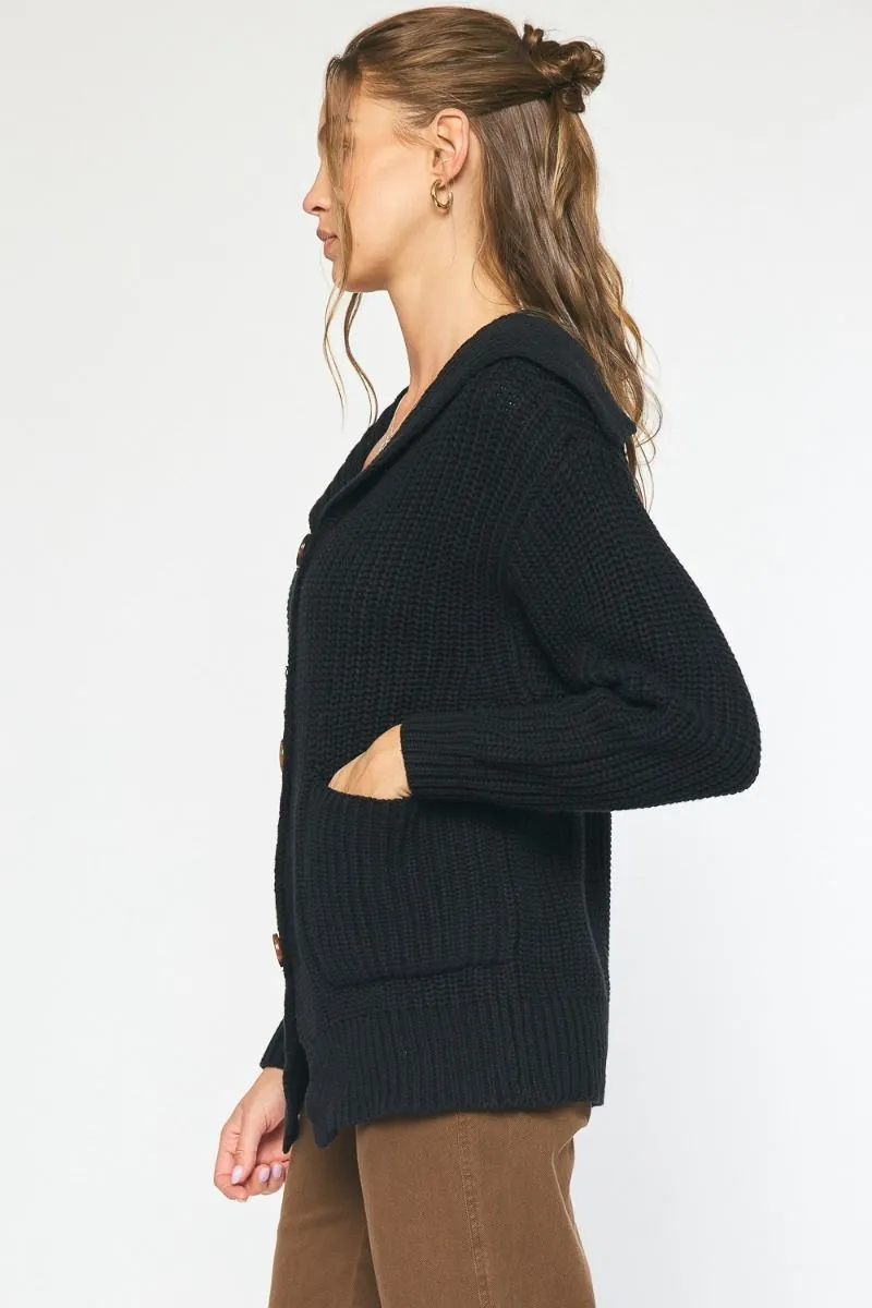 Cozy Couture Knit Cardigan - Black