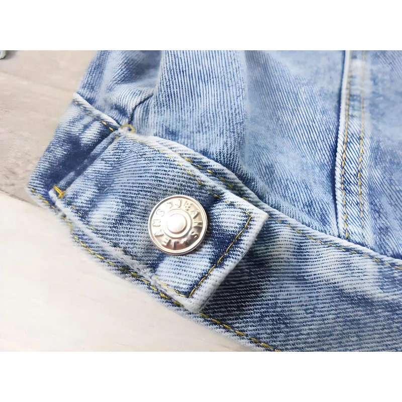 Custom Denim Pearl Jean Jacket