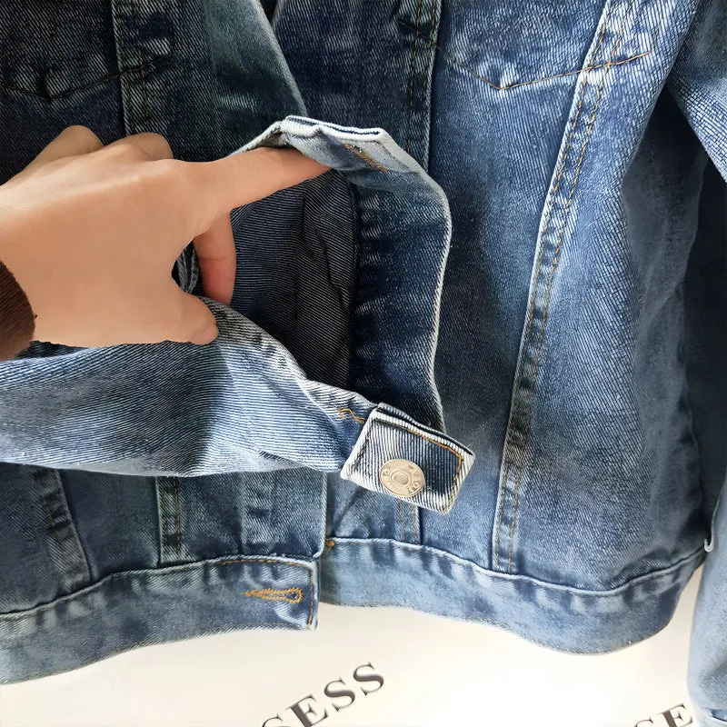 Custom Denim Pearl Jean Jacket