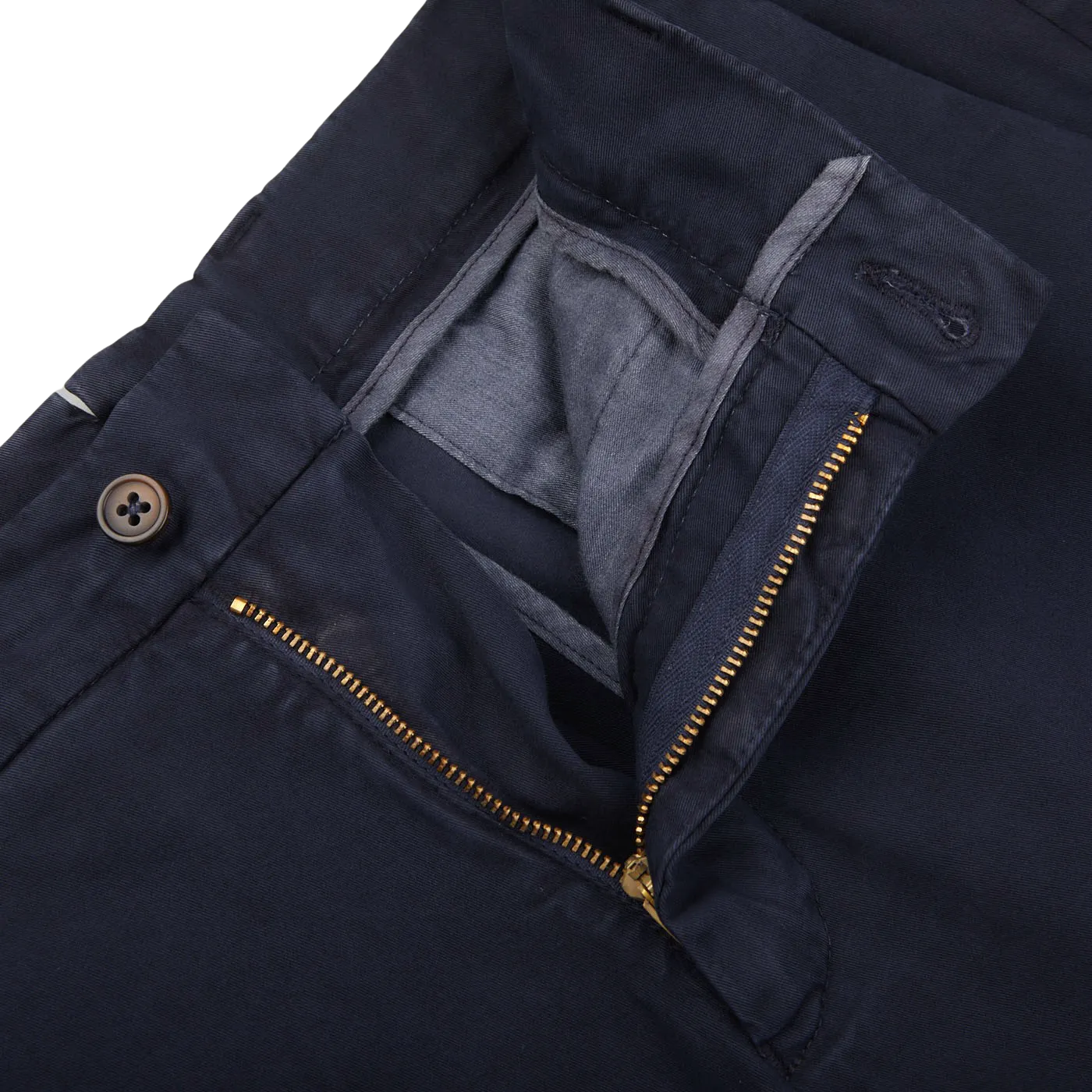 Dark Blue Cotton Stretch Chinos