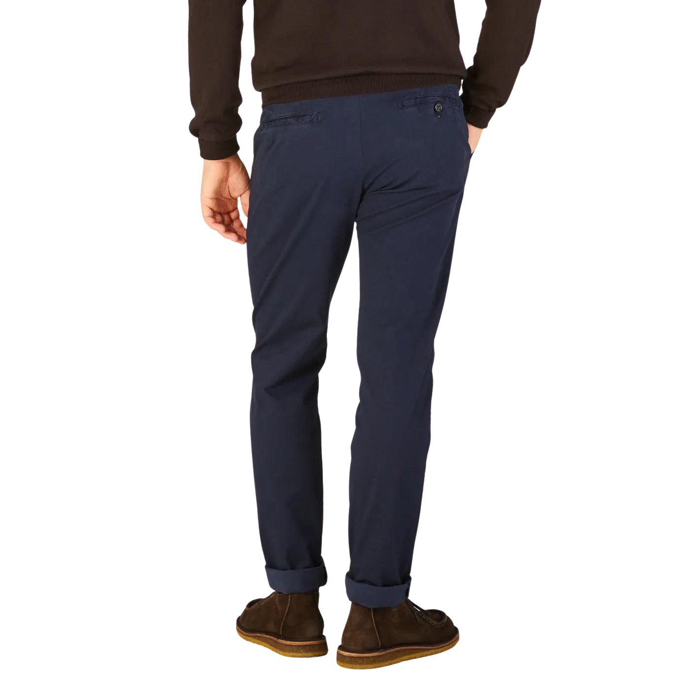 Dark Blue Cotton Stretch Chinos