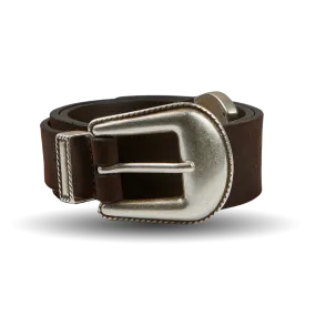 Dark Brown Calf Leather 35mm Western Belt