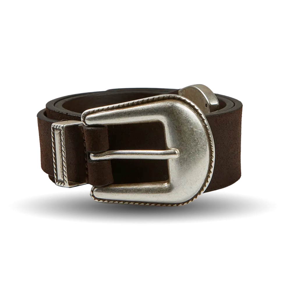 Dark Brown Calf Leather 35mm Western Belt