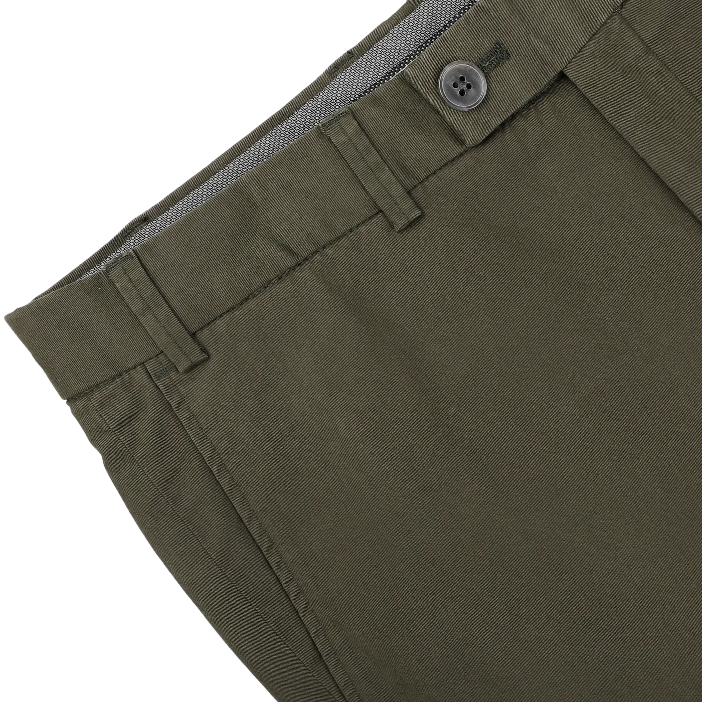 Dark Green Cotton Stretch Regular Fit Chinos