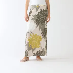 Deep Pearl Noble Print Silk Maxi Skirt