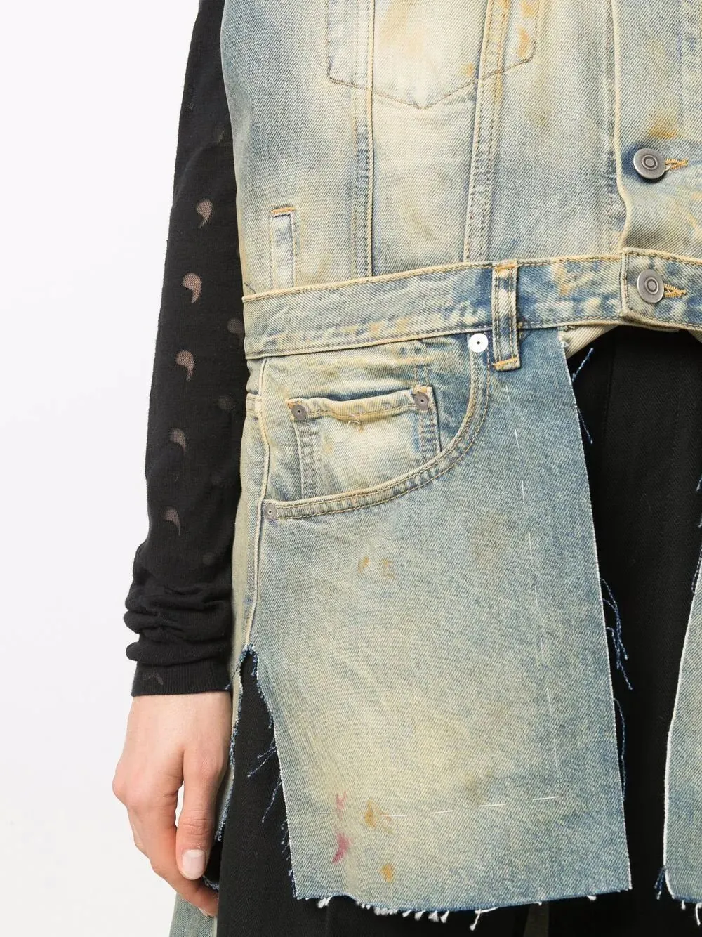 Derelict asymmetric denim gilet