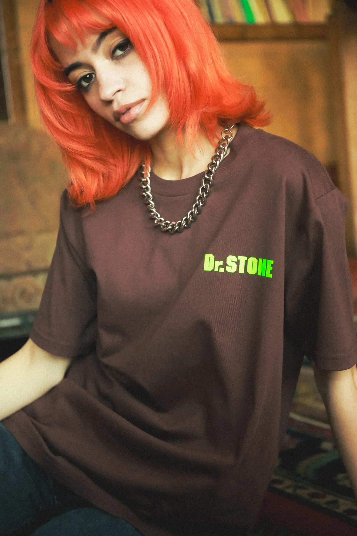 Dr. STONE Senku and Chrome A.D. Tee - Chestnut