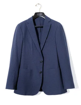 FINAL SALE: BKT35 Unstructured Jacket in Cotton Seersucker - Navy