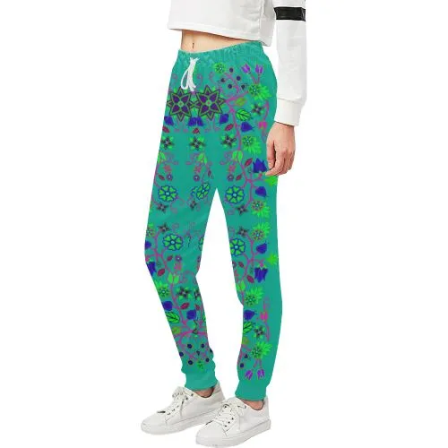 Floral Beadwork Seven Clans Deep Lake Women's Sweatpants