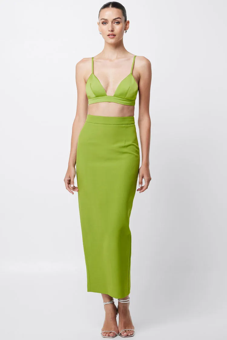 Focal Point Midi Skirt in Green | FINAL SALE