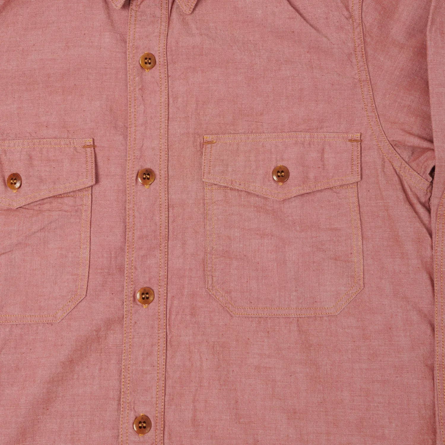 Freewheelers 'Skid Row' Chambray Shirt - Red Chambray