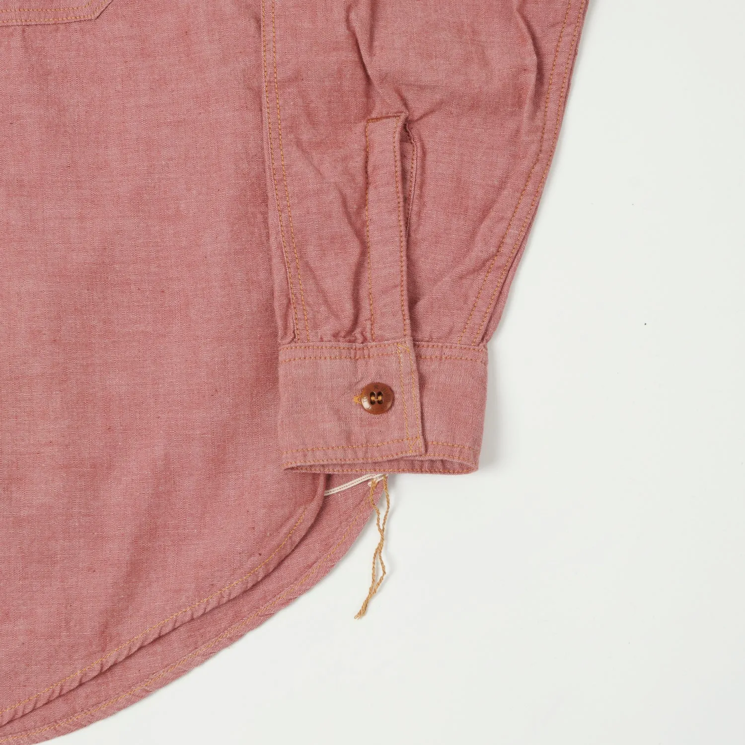 Freewheelers 'Skid Row' Chambray Shirt - Red Chambray