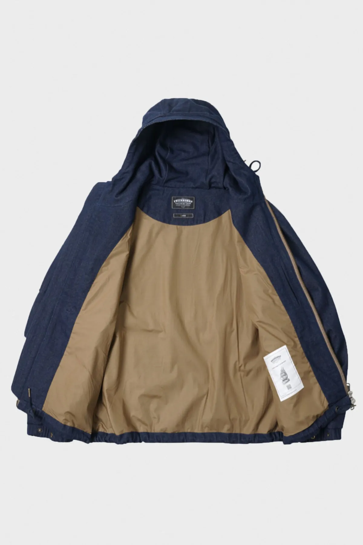 FrizmWorks Washed Denim Hooded Parka - Indigo