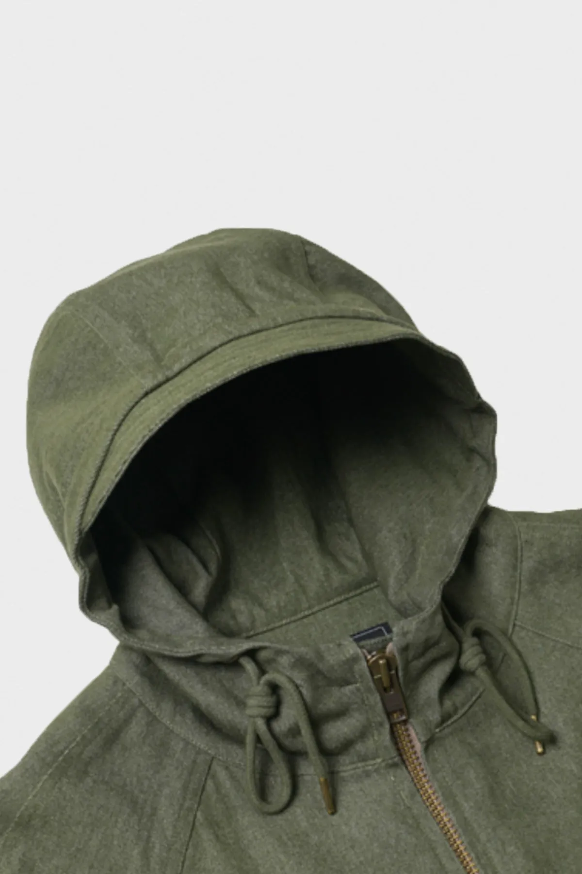 FrizmWorks Washed Denim Hooded Parka - Olive