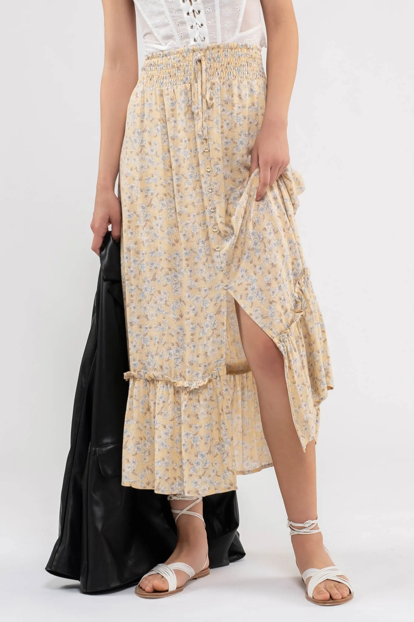 Front Slit Midi Skirt