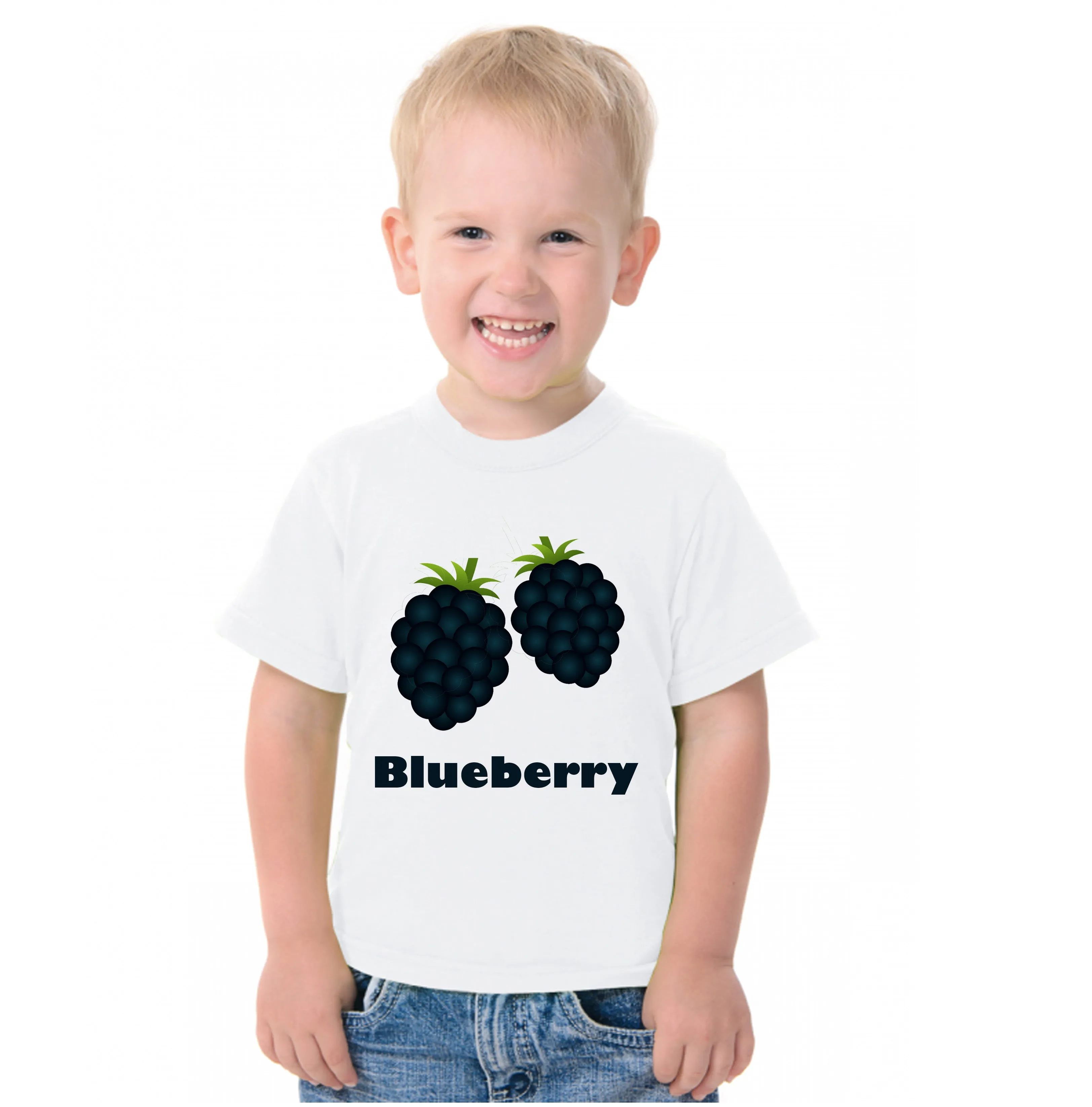 Fruit Theme T-Shirt for Kids Fancy Dress Costume Blueberry