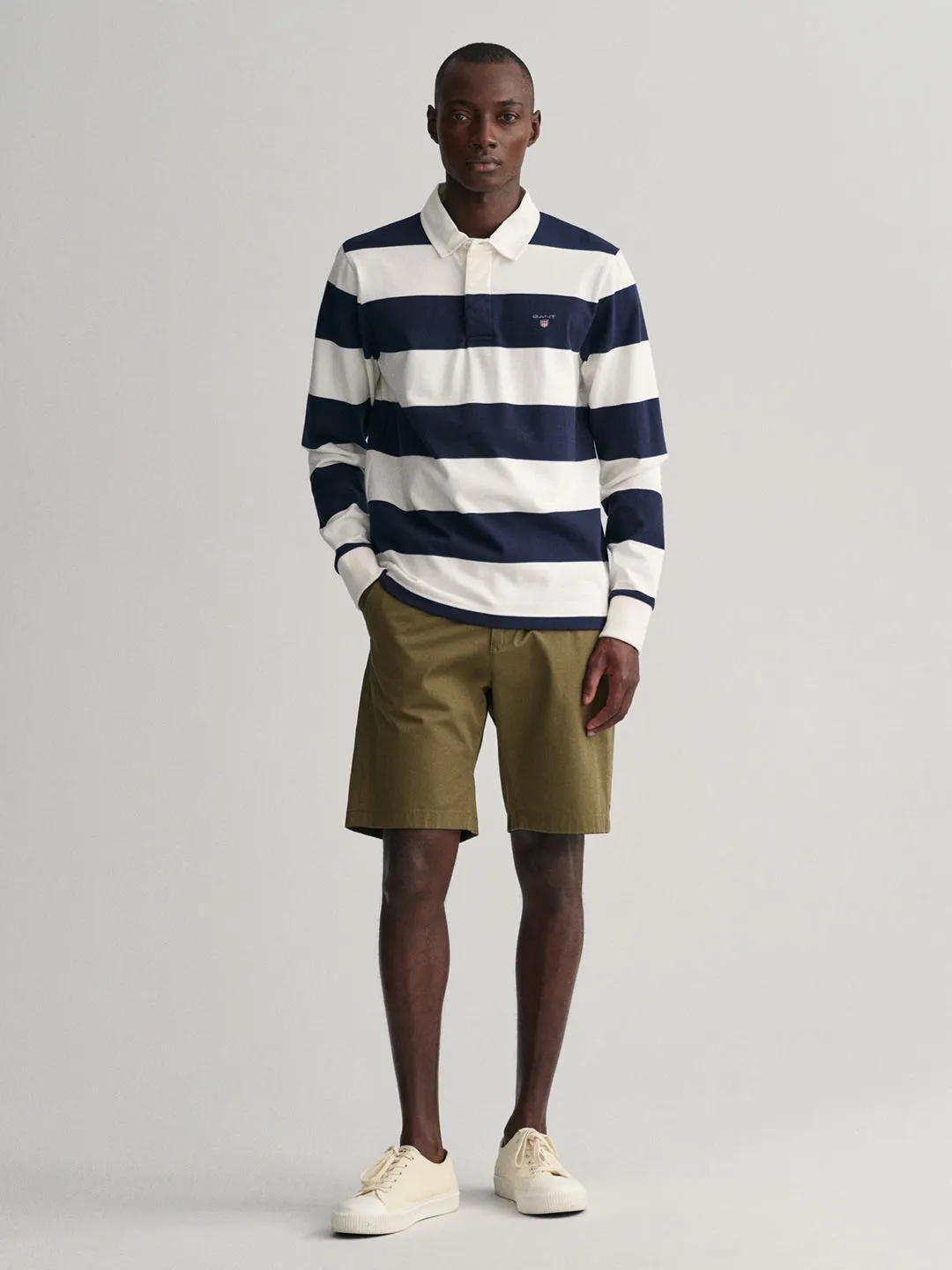 Gant White Striped Regular Fit Polo T-Shirt