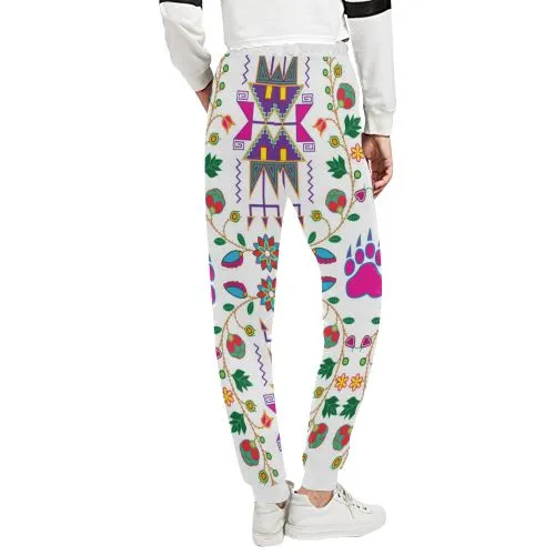 Geometric Floral Fall-White Women's Sweatpants