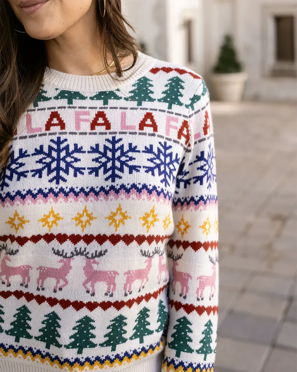 Grace & Lace Fa La La Intarsia Sweater - Christmas