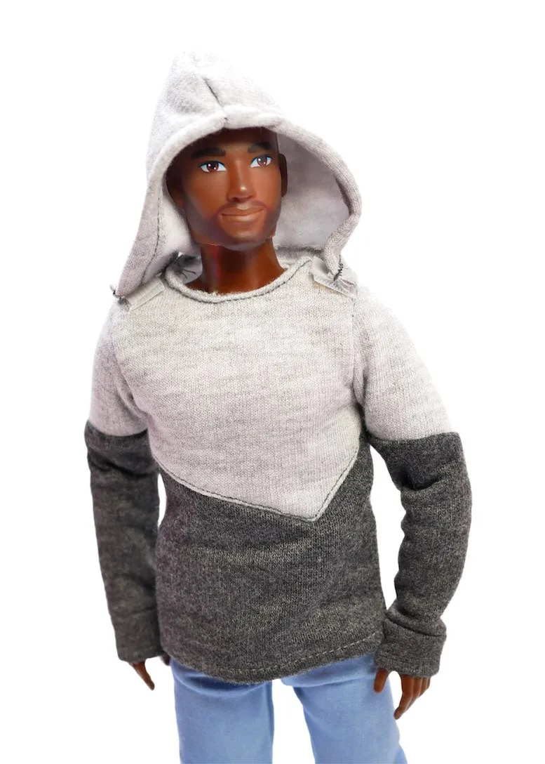 Gray Day Chillin’ Hoodie Sweater with Aztec Gaiter Fashion Pack