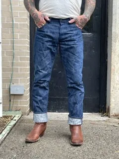 Greaser Tokushima Shoai Hank Dyed denim (Natural plant dyed Indigo)  Size up 2 sizes!