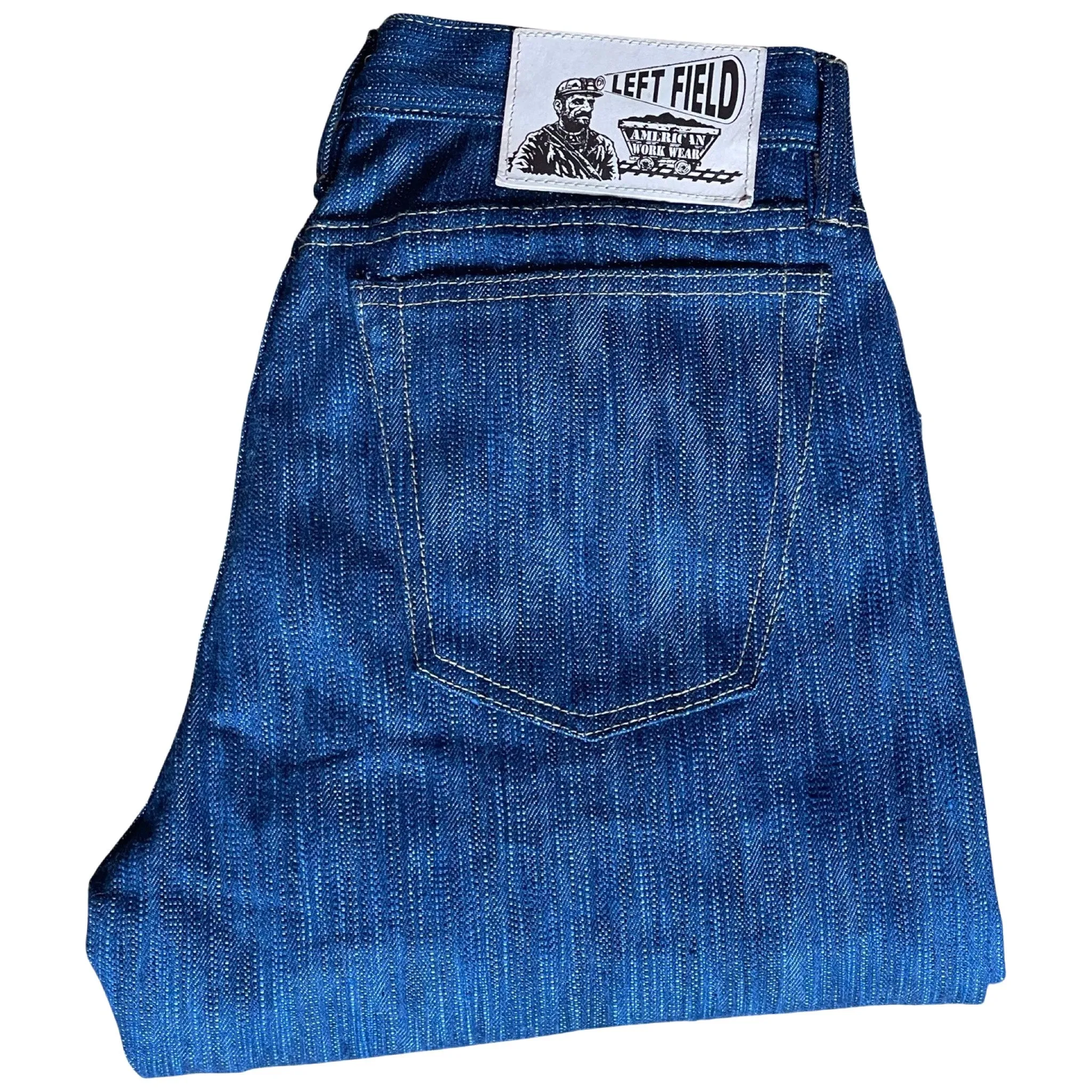 Greaser Tokushima Shoai Hank Dyed denim (Natural plant dyed Indigo)  Size up 2 sizes!