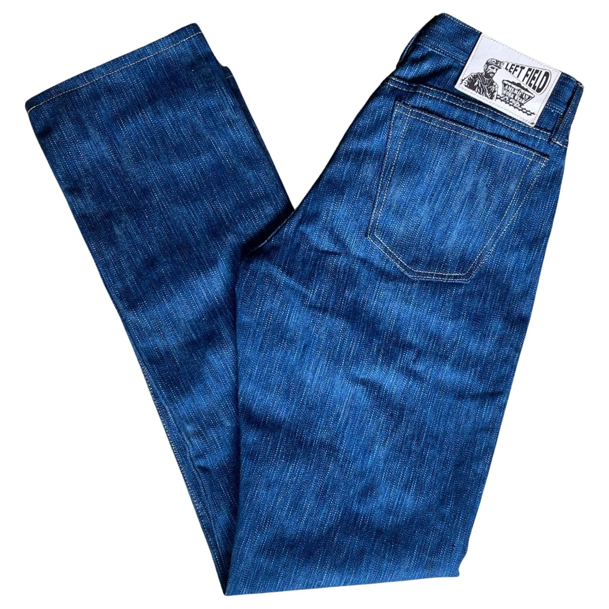 Greaser Tokushima Shoai Hank Dyed denim (Natural plant dyed Indigo)  Size up 2 sizes!