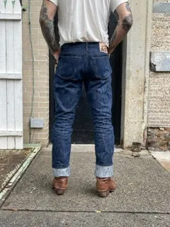 Greaser Tokushima Shoai Hank Dyed denim (Natural plant dyed Indigo)  Size up 2 sizes!