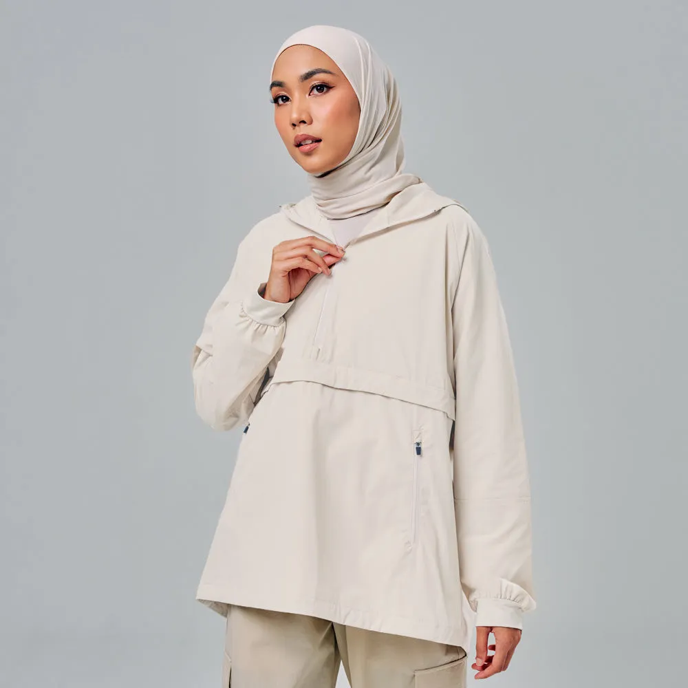 Half Zip Parka - White