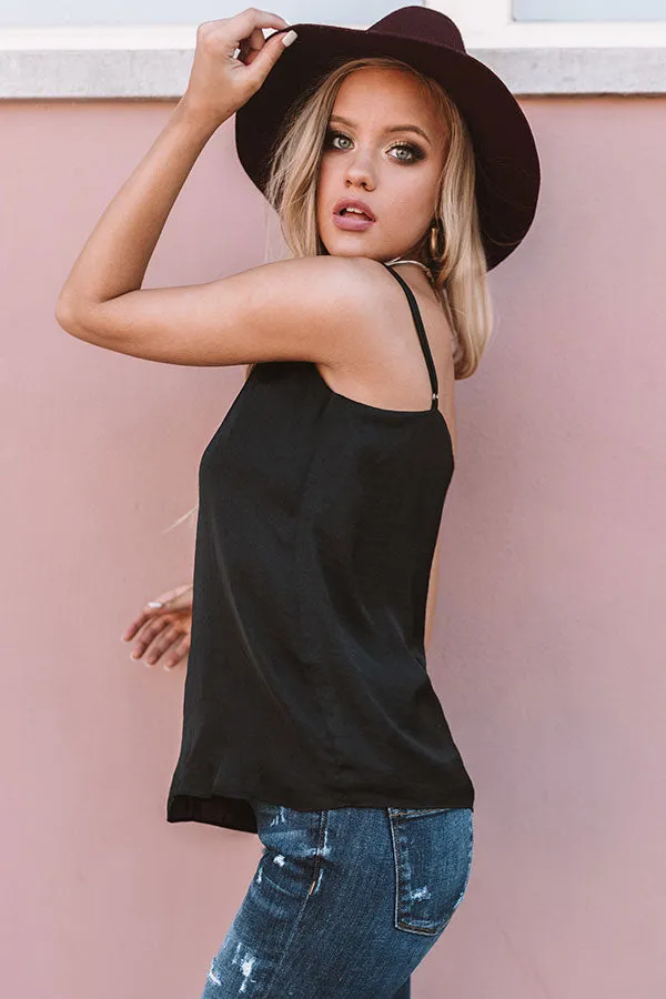 Heat Of The Moment Lace Tank In Black