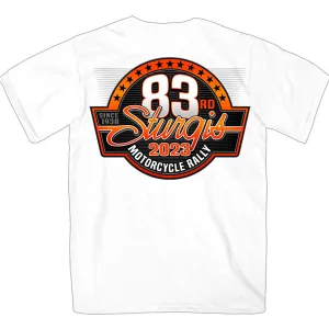 Hot Leathers SPB1093 Men’s White 2023 Sturgis Rally Logo Double Sided T-Shirt