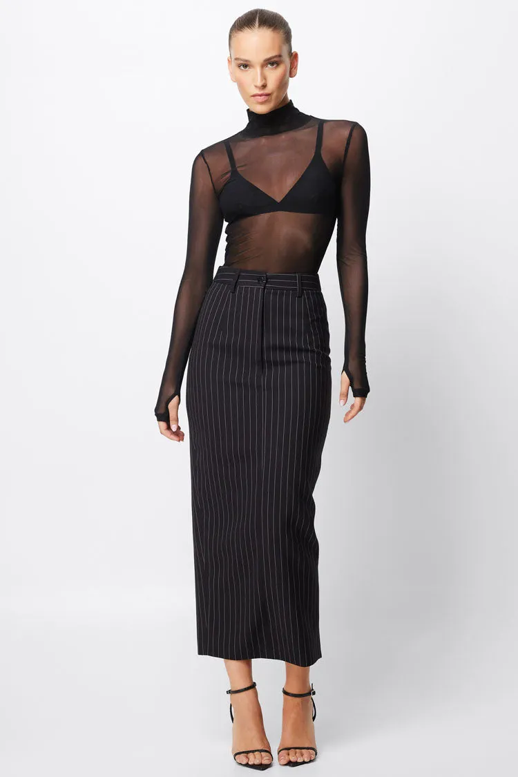 In Denial Column Skirt in Pinstripe | FINAL SALE