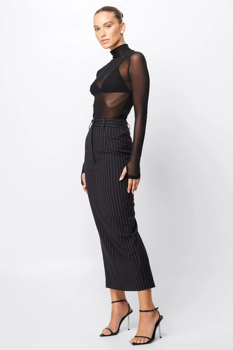 In Denial Column Skirt in Pinstripe | FINAL SALE