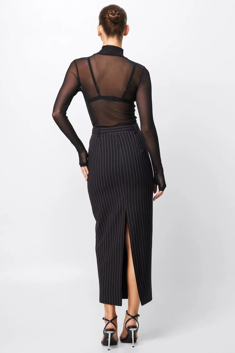 In Denial Column Skirt in Pinstripe | FINAL SALE