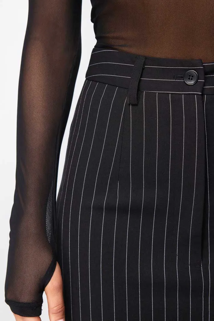 In Denial Column Skirt in Pinstripe | FINAL SALE