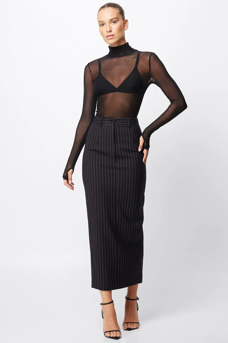 In Denial Column Skirt in Pinstripe | FINAL SALE