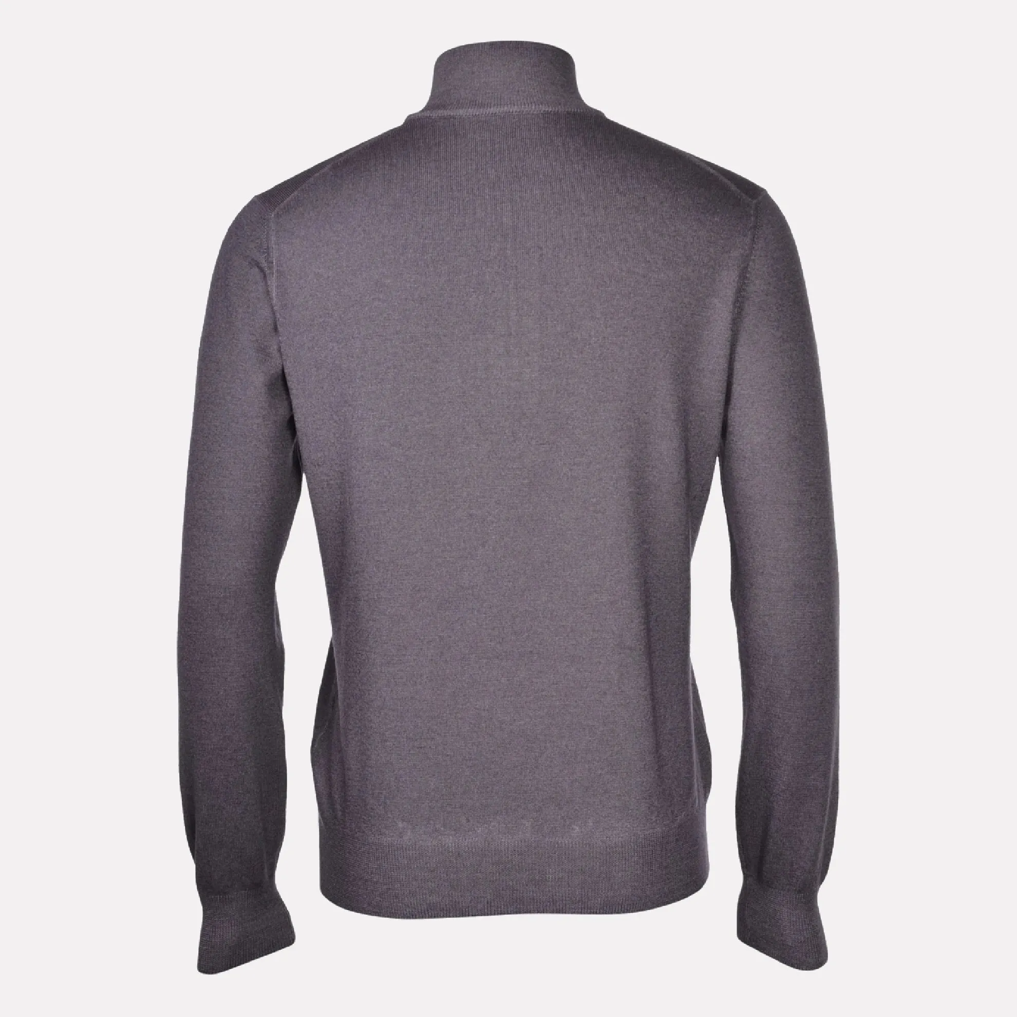 Italian Made Merino Wool Quarter Zip Mock / Anthracite