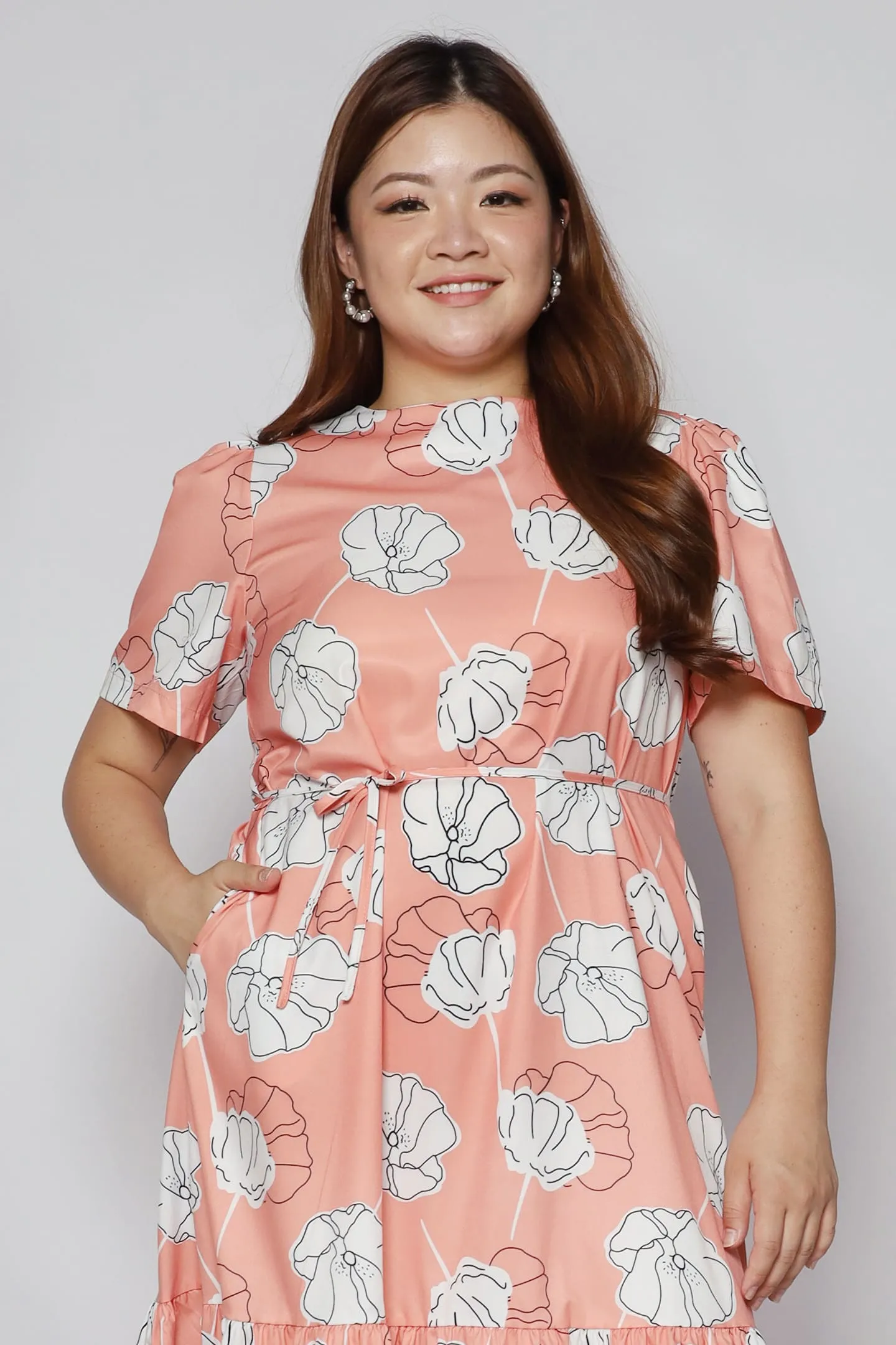 Janelle Dress in Pink Holly