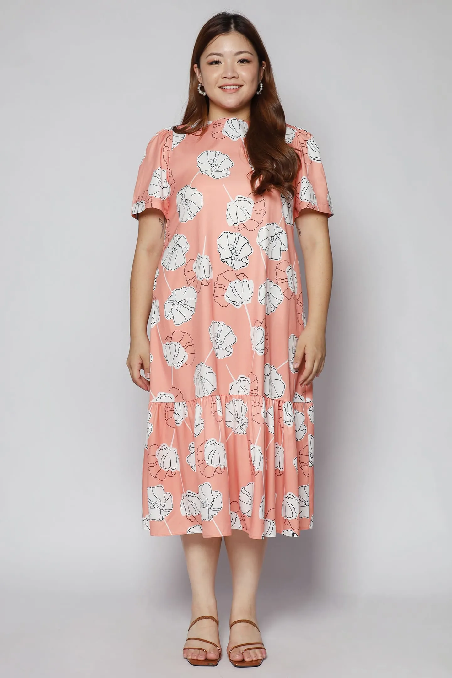 Janelle Dress in Pink Holly