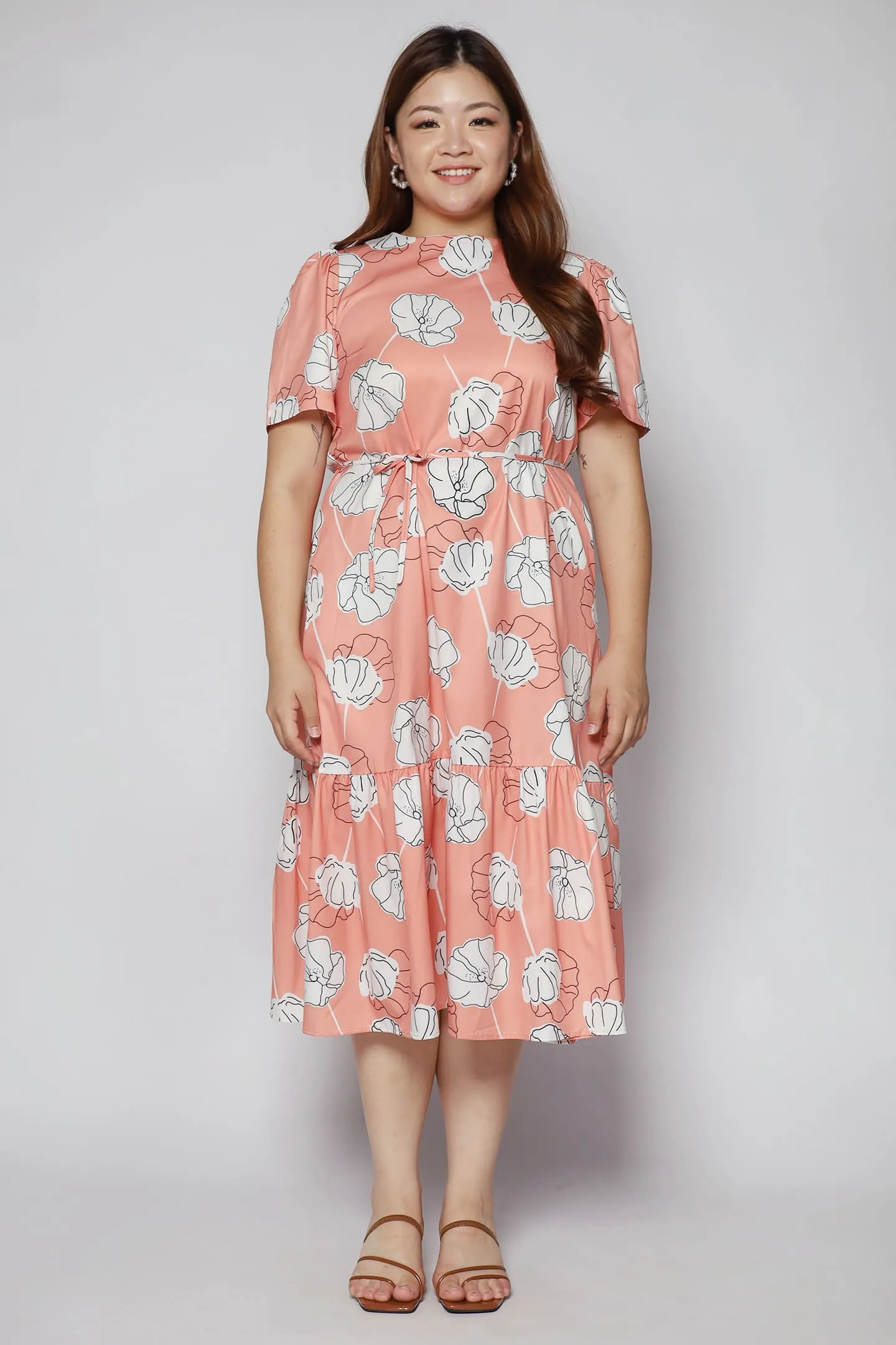 Janelle Dress in Pink Holly